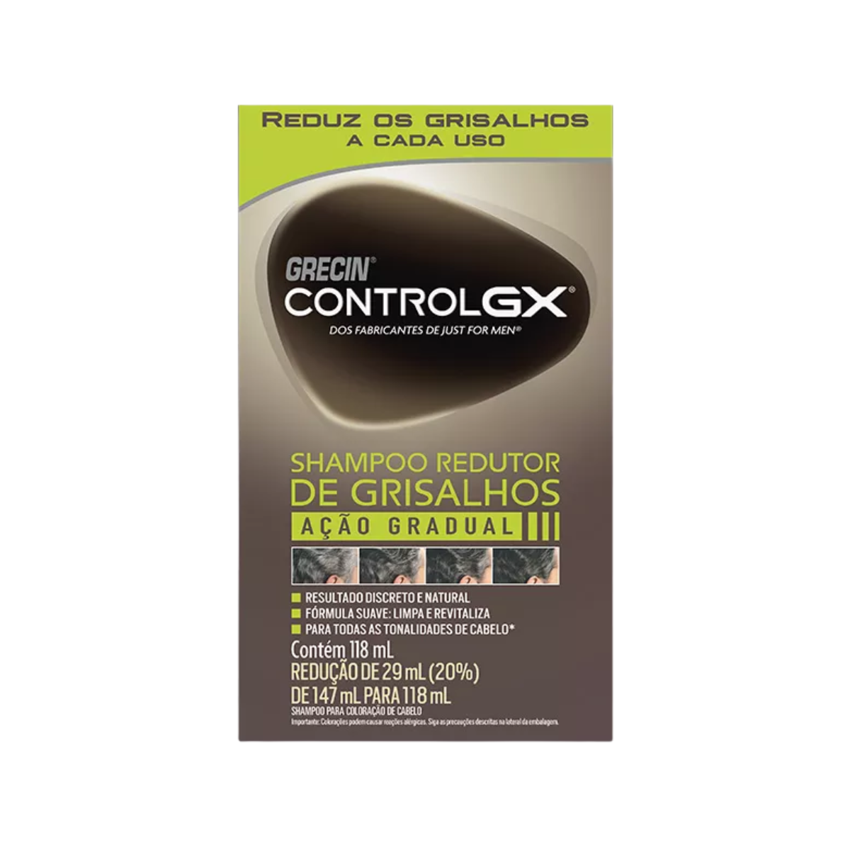 Shampoo Redutor de Grisalhos Grecin Control GX 118ml