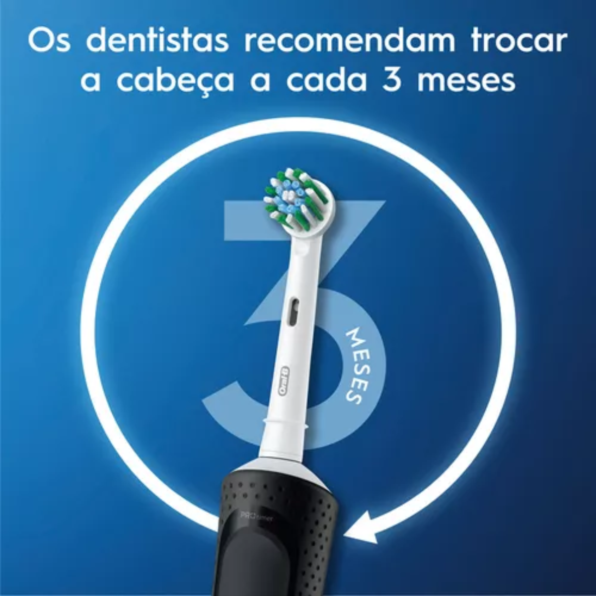 Escova De Dente Recarregável Oral B Preta 3 Refis Bivolt