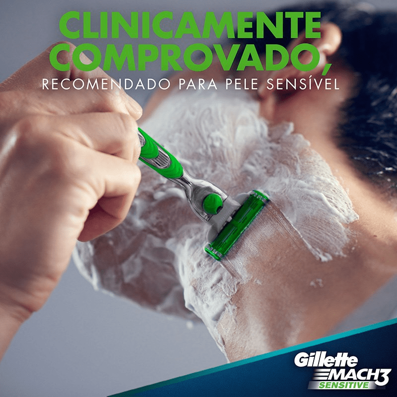 Carga para Aparelho de Barbear Gillette Mach3 Sensitive 2Un - Shopmano