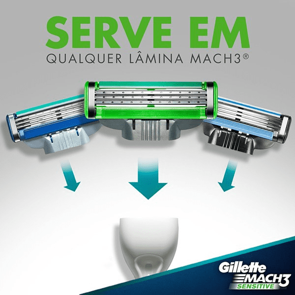 Carga para Aparelho de Barbear Gillette Mach3 Sensitive 2Un - Shopmano