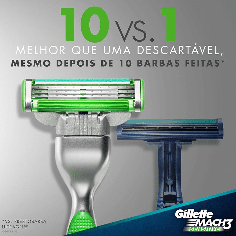 Carga para Aparelho de Barbear Gillette Mach3 Sensitive 2Un - Shopmano