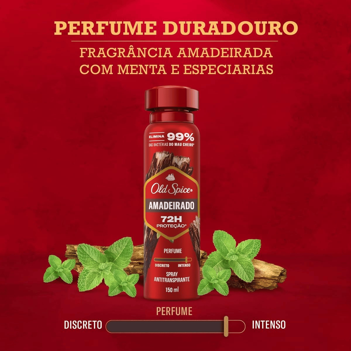Desodorante Aerosol Old Spice Amadeirado Masculino 72h 150ml - Shopmano