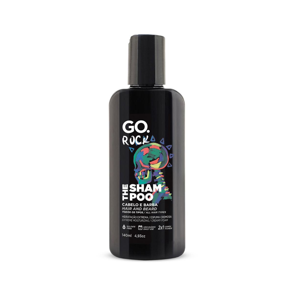 Shampoo Cabelo e Barba Rock Go Man 140ml - Shopmano