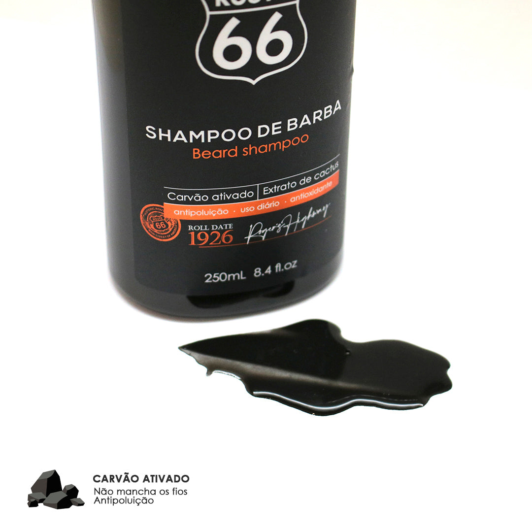Shampoo de Barba Carvão Ativado Route 66 Viking 250 ml - Shopmano