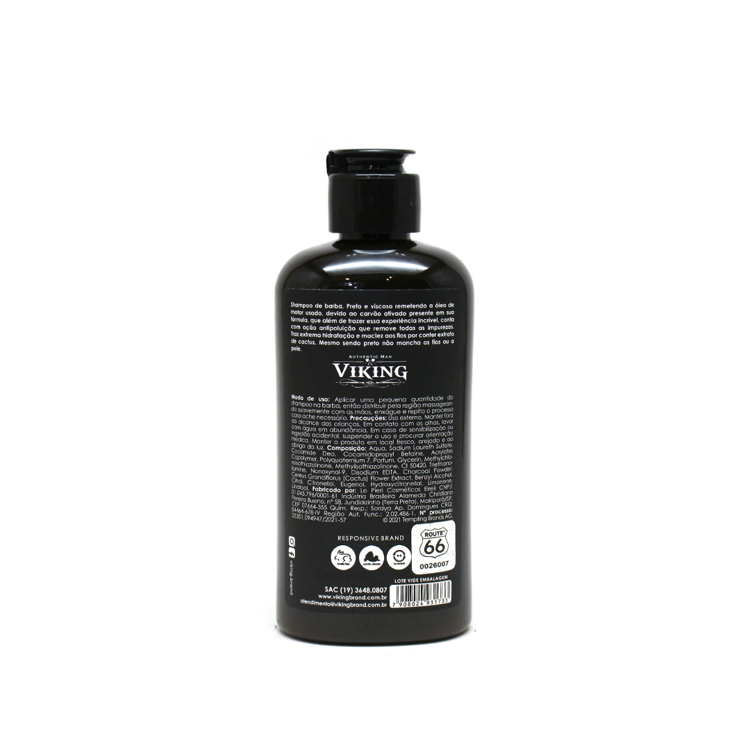 Shampoo de Barba Carvão Ativado Route 66 Viking 250 ml - Shopmano