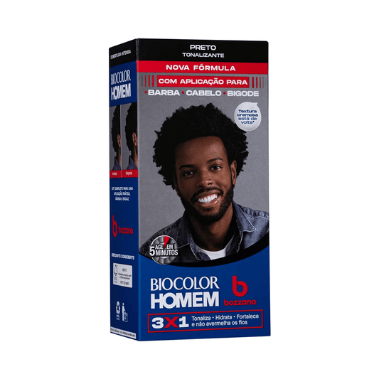 Tonalizante Cabelo e Barba Preto Biocolor Bozzano
