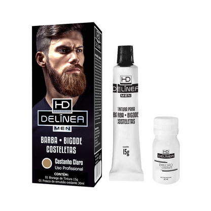 Tinta Para Barba E Bigode Castanho Claro Delínea Men 15g