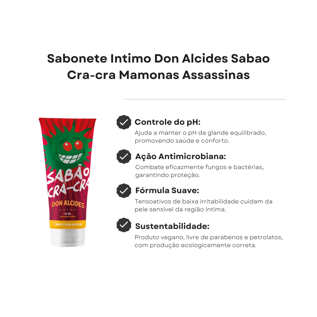 Sabonete Íntimo Masculino Sabão Crá Crá Don Alcides 140ml