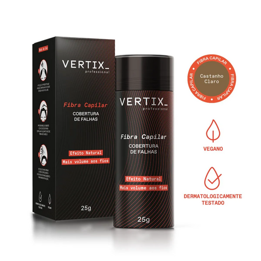 Fibra Capilar Para Cabelos Castanho Claro Vertix 25G
