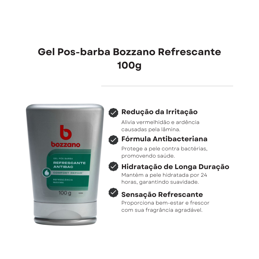 Gel Pós Barba Refrescante Comfort Repair Bozzano 100g