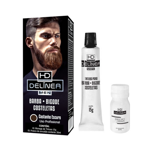 Tinta Para Barba E Bigode Castanho Escuro Delínea Men 15g