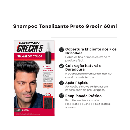 Shampoo Tonalizante Castanho Grecin 60ml