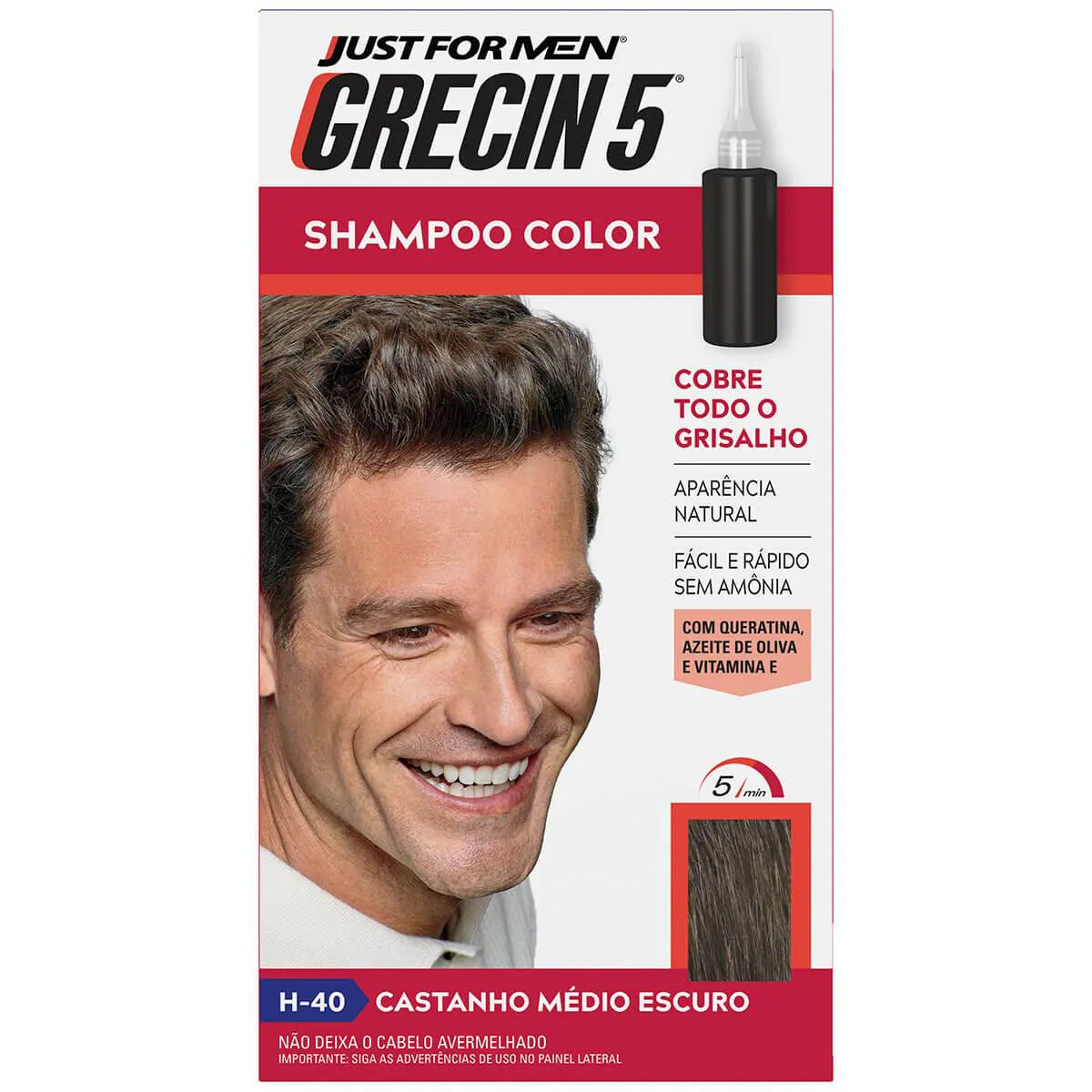 Shampoo Tonalizante Castanho Médio Escuro Grecin 60ml