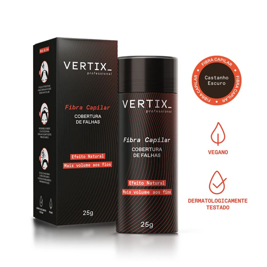 Fibra Capilar Para Cabelos Castanho Escuro Vertix 25g