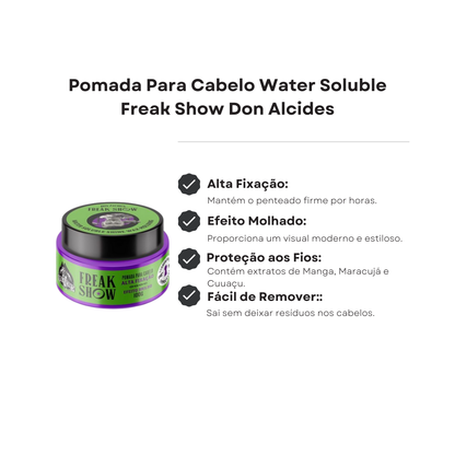 Pomada Water Soluble Efeito Brilho Molhado Don Alcides 80g