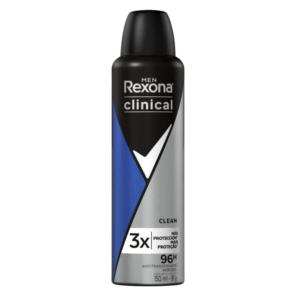 Antitranspirante Aerossol Rexona Clinical Clean Men 150ml - Shopmano