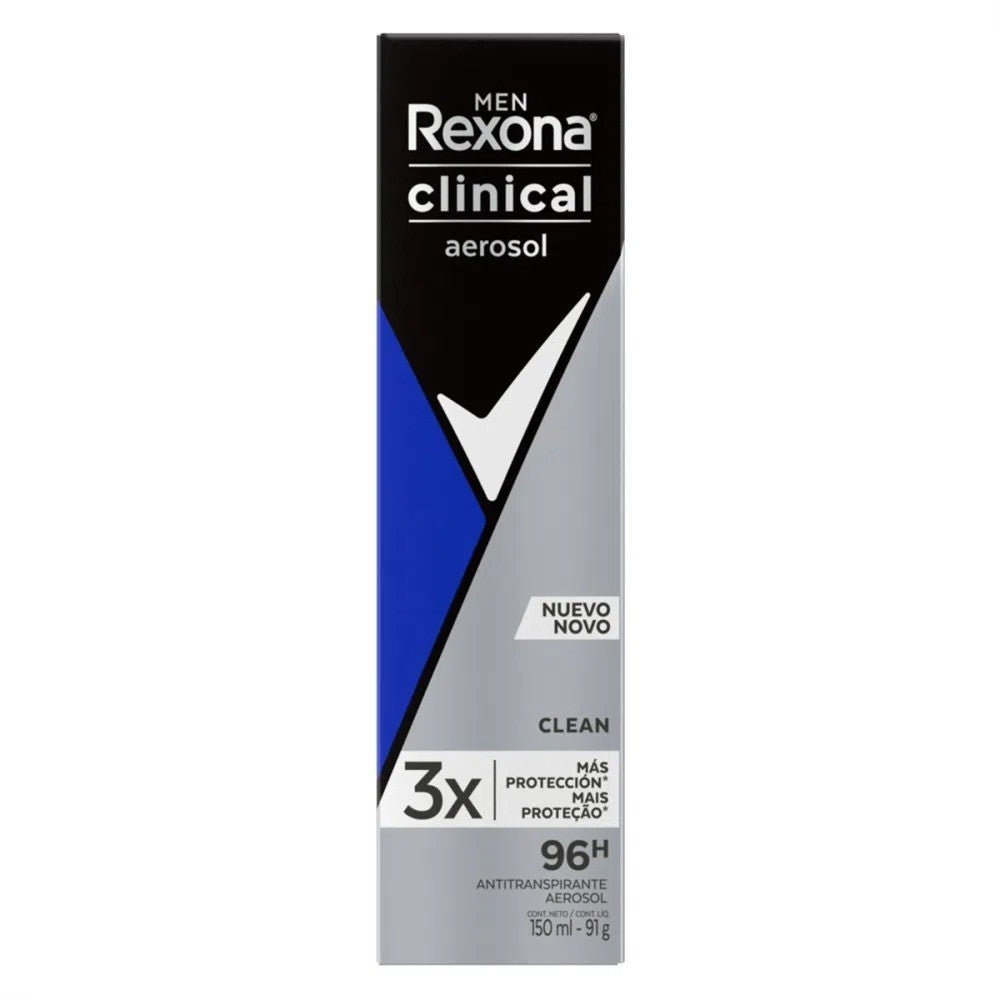 Antitranspirante Aerossol Rexona Clinical Clean Men 150ml - Shopmano