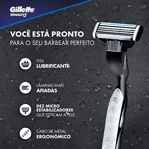 Aparelho De Barbear Gillette Mach3 + 1 Carga - Shopmano