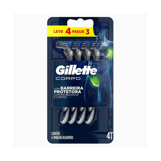 Aparelho Depilação Gillette Corpo Descartável Leve 4 Pague 3 - Shopmano