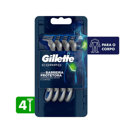 Aparelho Depilação Gillette Corpo Descartável Leve 4 Pague 3 - Shopmano