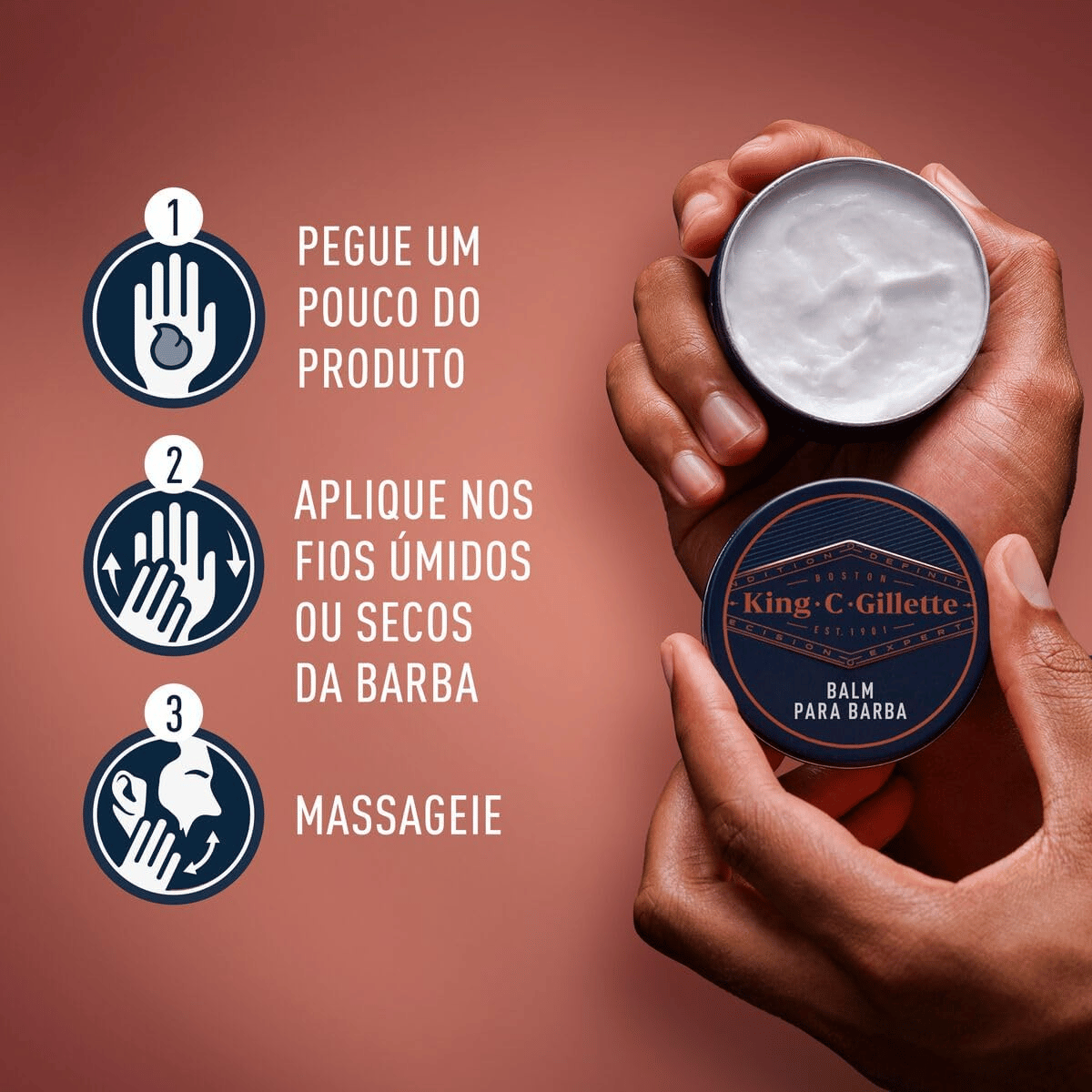 Balm para Barba King C. Gillette 75ml - Shopmano