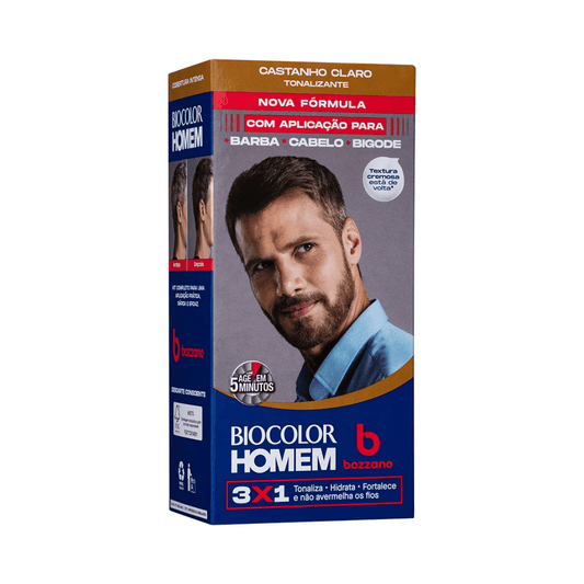 Tonalizante Cabelo e Barba Castanho Claro Biocolor Bozzano