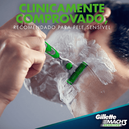 Carga para Aparelho de Barbear Gillette Mach3 Sensitive 2Un - Shopmano