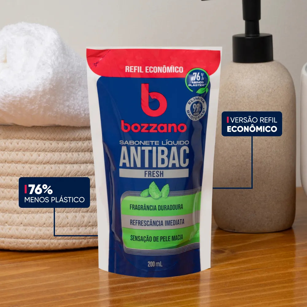 Sabonete Líquido Bozzano Antibac Fresh Refil 200ml