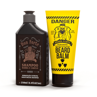 Combo Shampoo Don Forte e Balm Danger Barba Forte - Shopmano