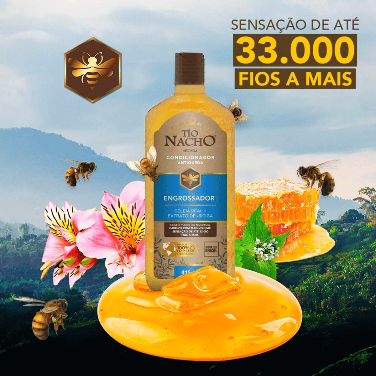 Condicionador Engrossador Antiqueda Tio Nacho 415ml - Shopmano