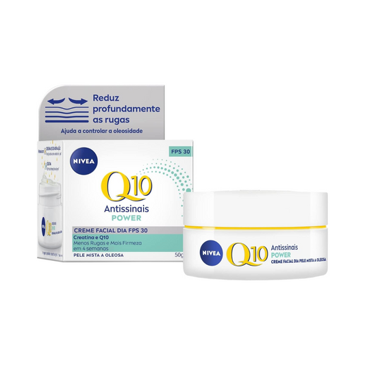 Creme Antissinais Q10 Power Nivea Pele Mista e Oleosa 52g - Shopmano