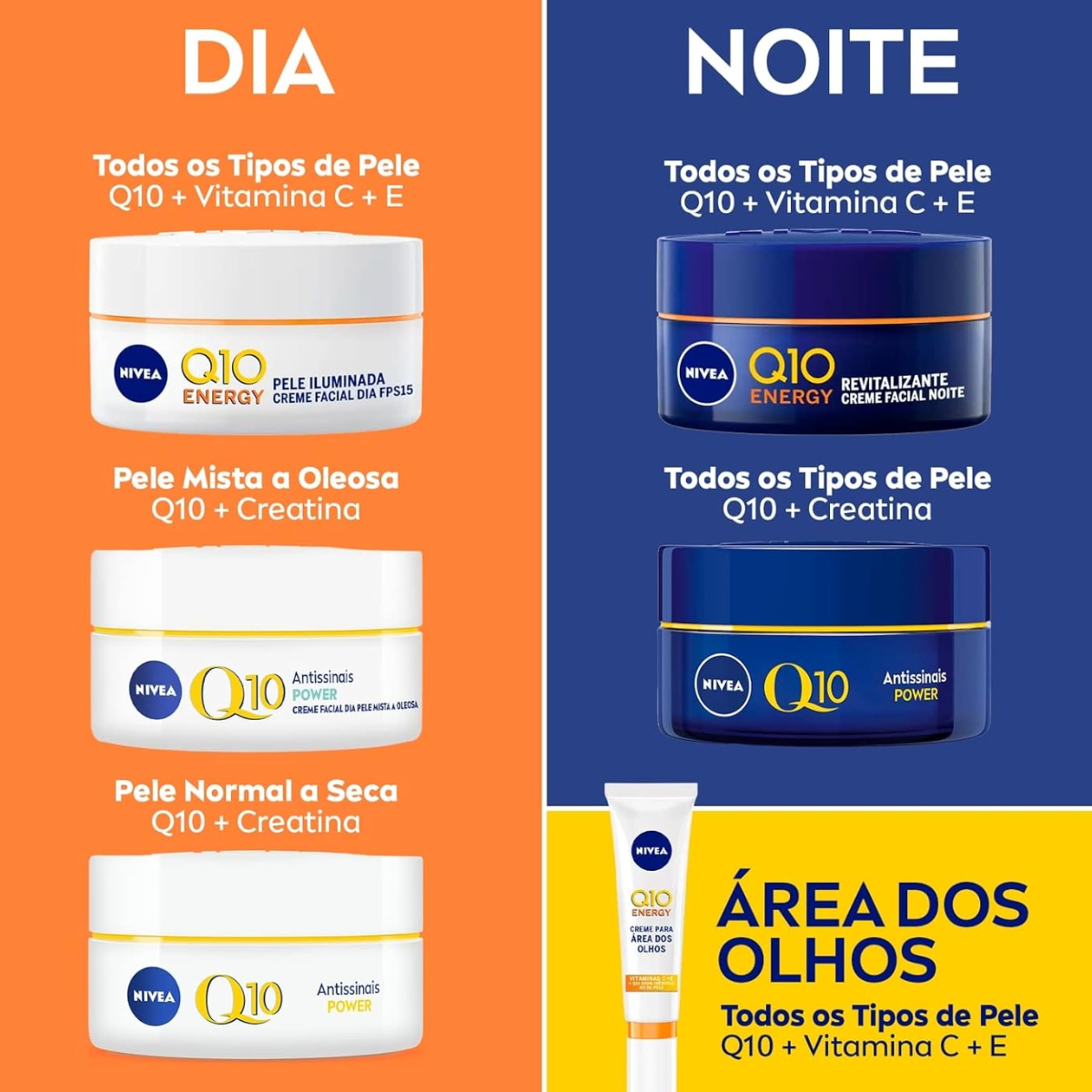 Creme Antissinais Q10 Power Nivea Pele Mista e Oleosa 52g - Shopmano