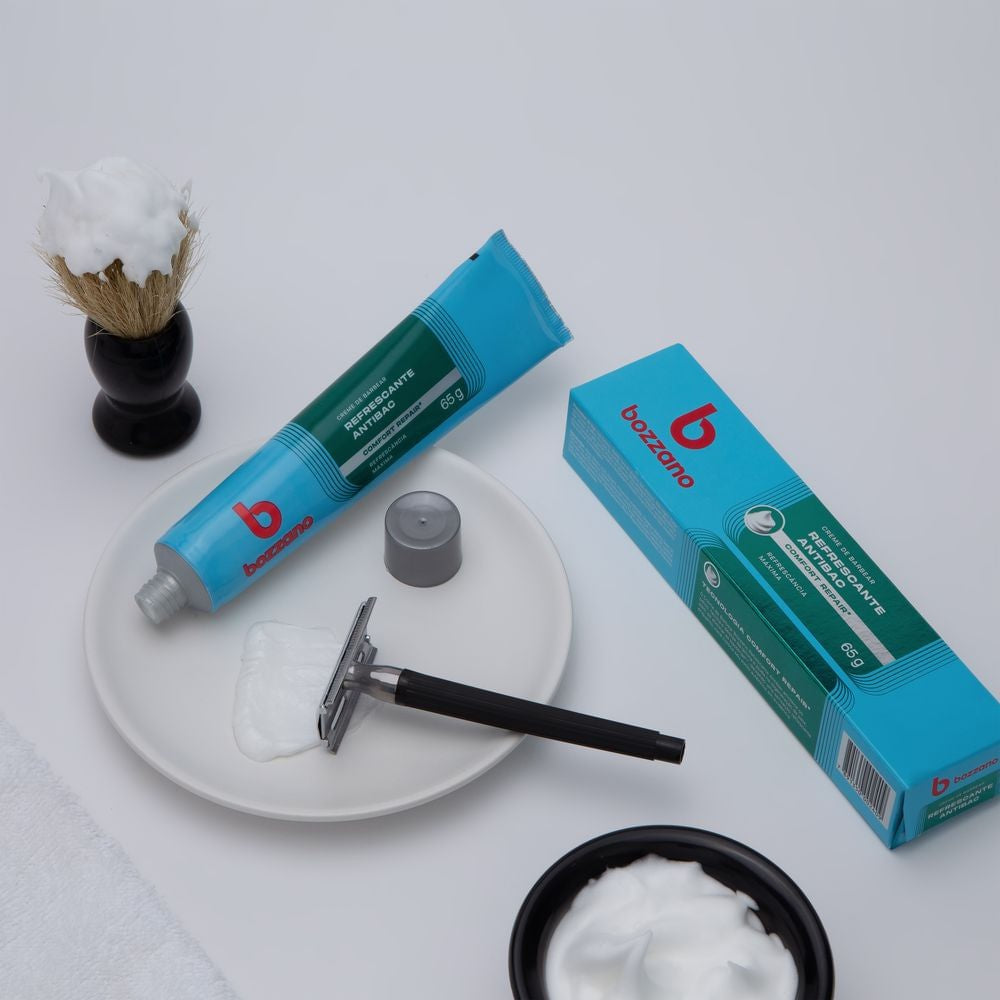 Creme De Barbear Refrescante Antibac Bozzano 65g - Shopmano