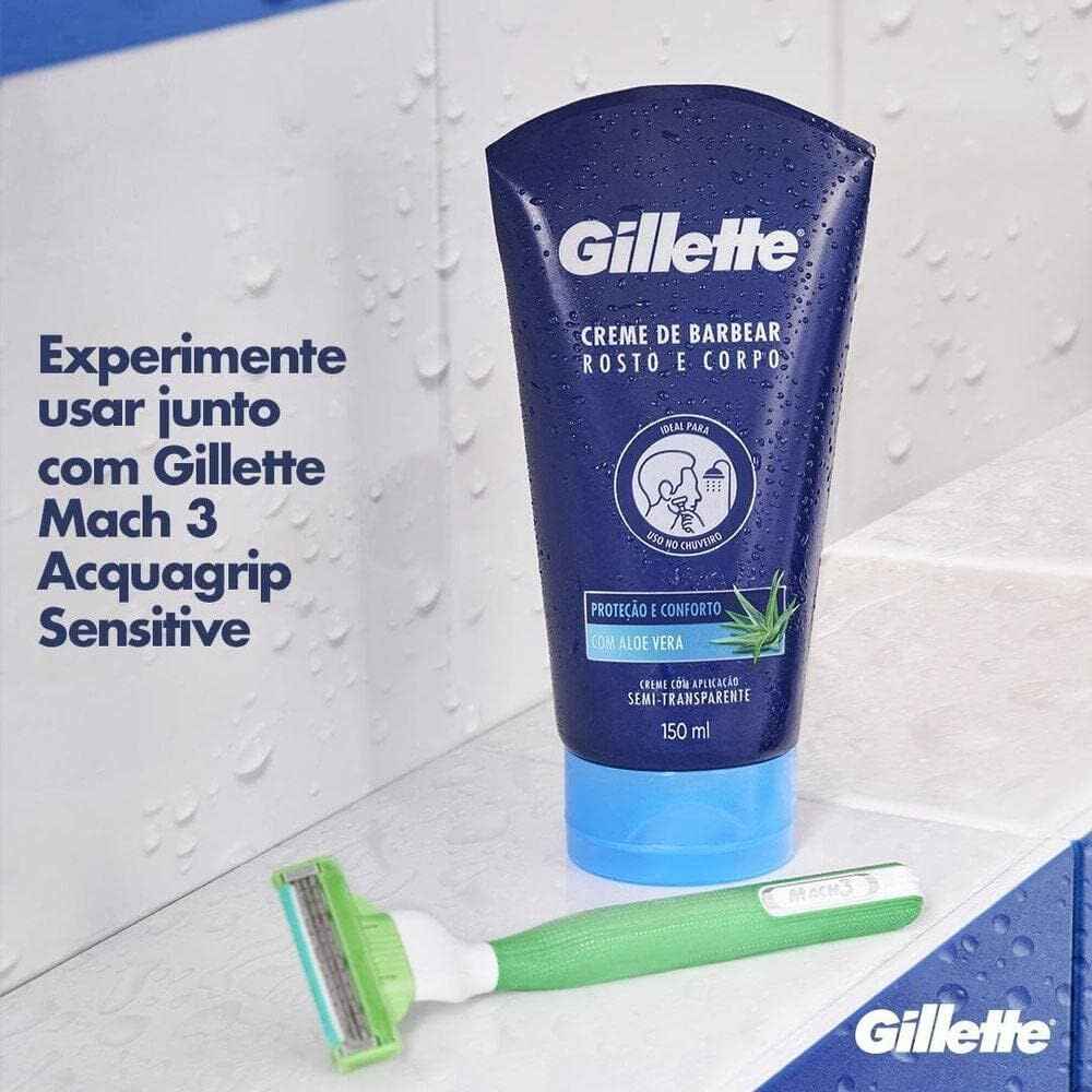 Creme de Barbear Rosto E Corpo Gillette 150ml - Shopmano