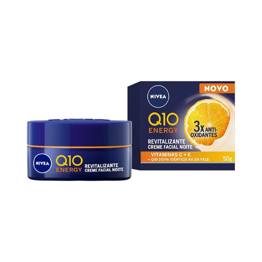 Creme Facial Antissinais Noite Nivea Q10 Energy Vit C 50g - Shopmano