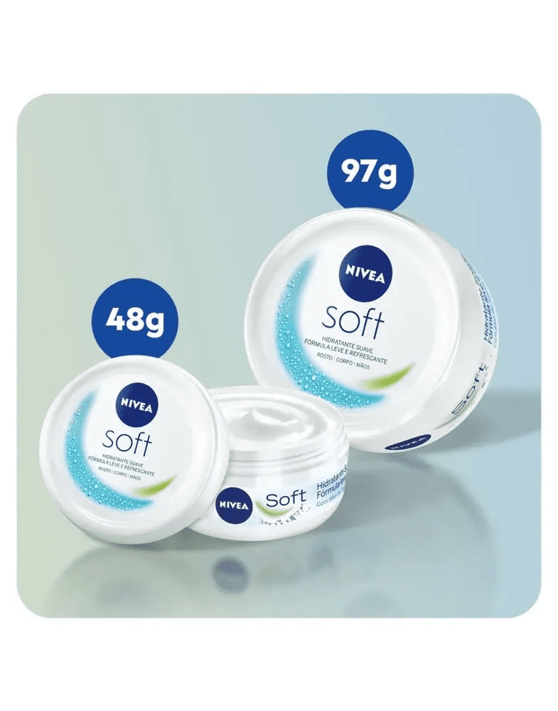 Creme Hidratante Corpo Mãos e Rosto Soft Nivea 48g - Shopmano