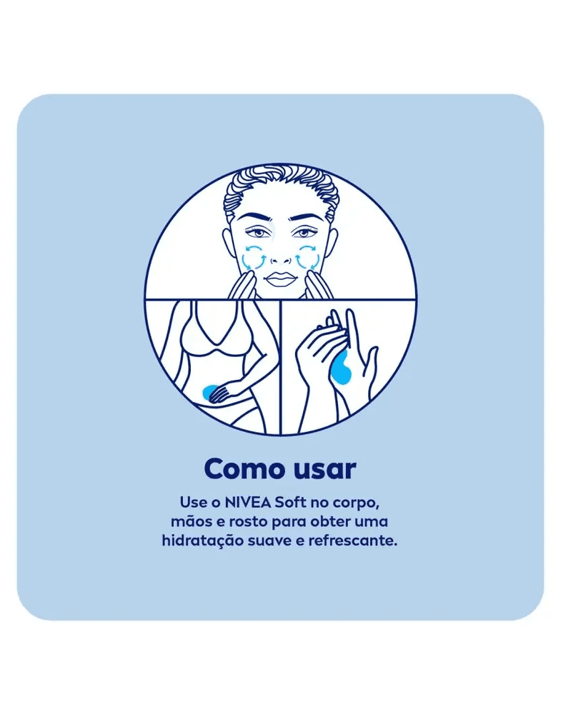 Creme Hidratante Corpo Mãos e Rosto Soft Nivea 48g - Shopmano