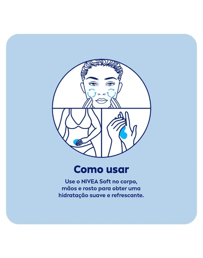 Creme Hidratante Corpo Mãos e Rosto Soft Nivea 48g - Shopmano