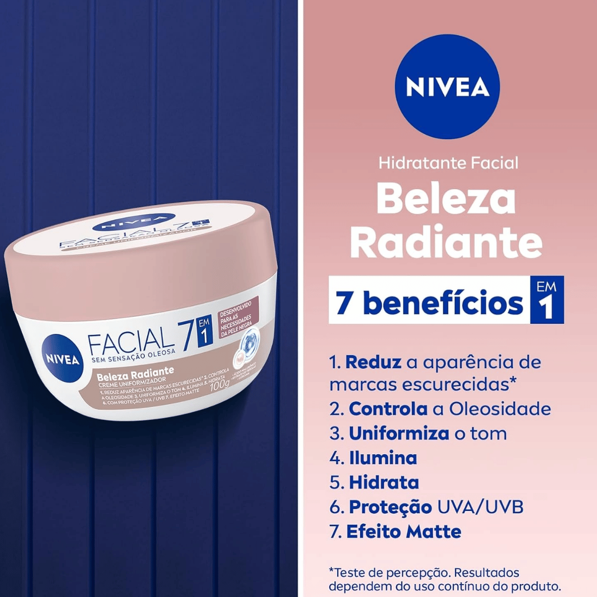 Creme Hidratante Facial Nivea 7 em 1 Pele Negra 100ml - Shopmano