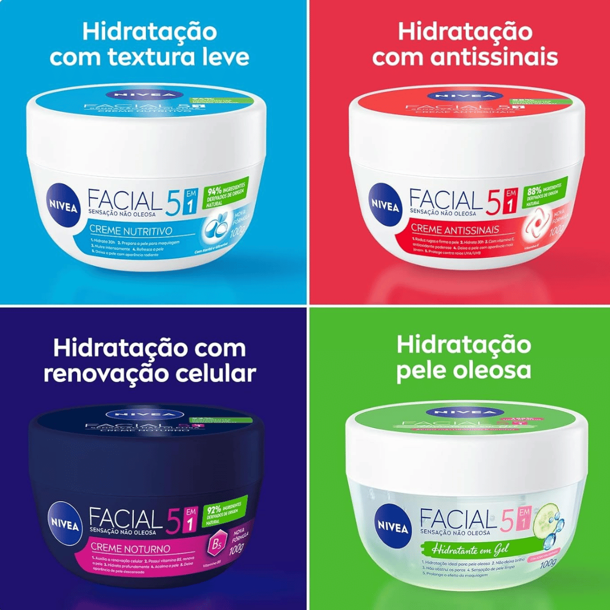 Creme Hidratante Facial Nutritivo Nivea 100g - Shopmano