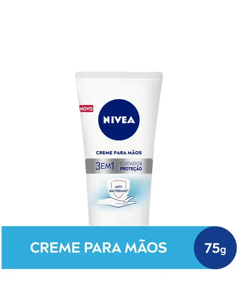 Creme para as Mãos 3 em 1 Ação Antibacteriana Nivea 75g - Shopmano