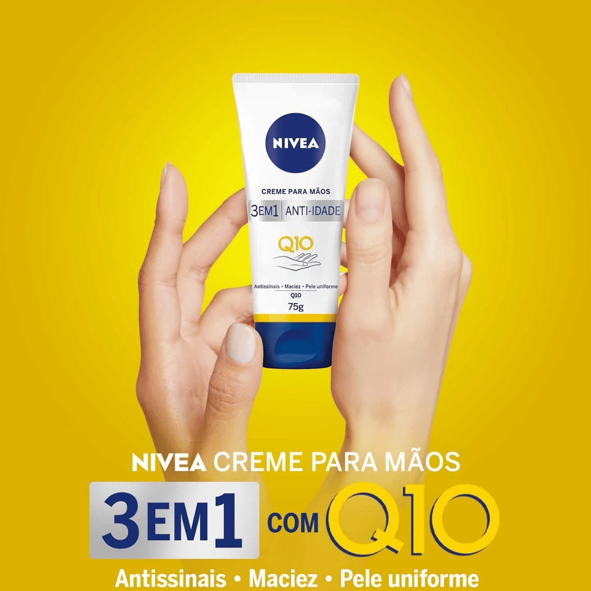 Creme para Mãos Nivea Q10 Plus Reparação 3 em 1 Anti-Idade 75g - Shopmano