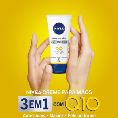 Creme para Mãos Nivea Q10 Plus Reparação 3 em 1 Anti-Idade 75g - Shopmano