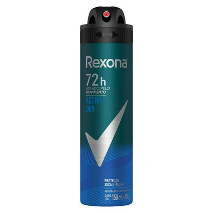 Desodorante Aerosol Masculino Active Dry Rexona Men 150ml - Shopmano
