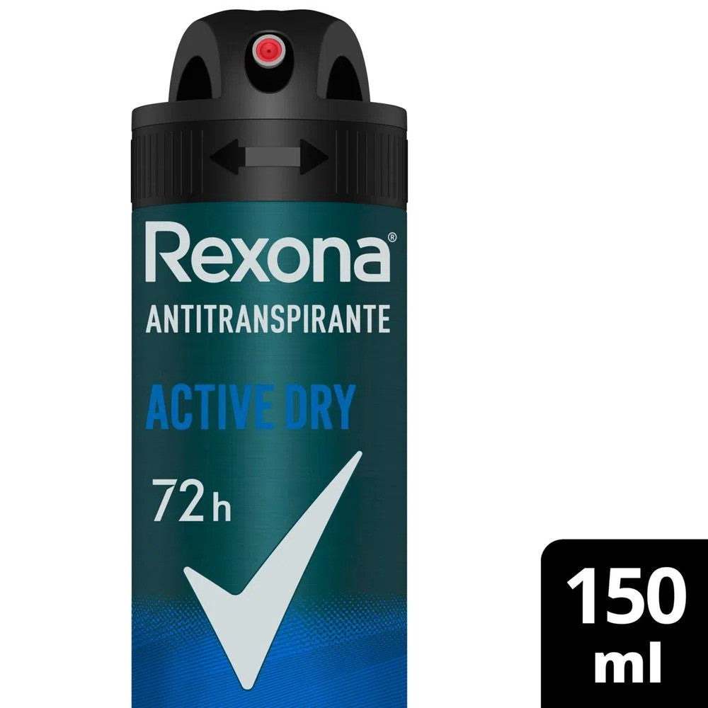Desodorante Aerosol Masculino Active Dry Rexona Men 150ml - Shopmano