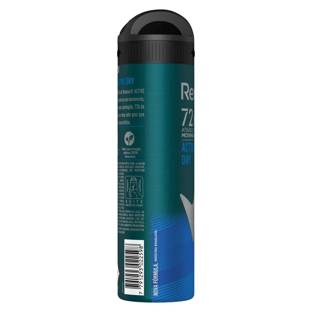 Desodorante Aerosol Masculino Active Dry Rexona Men 150ml - Shopmano