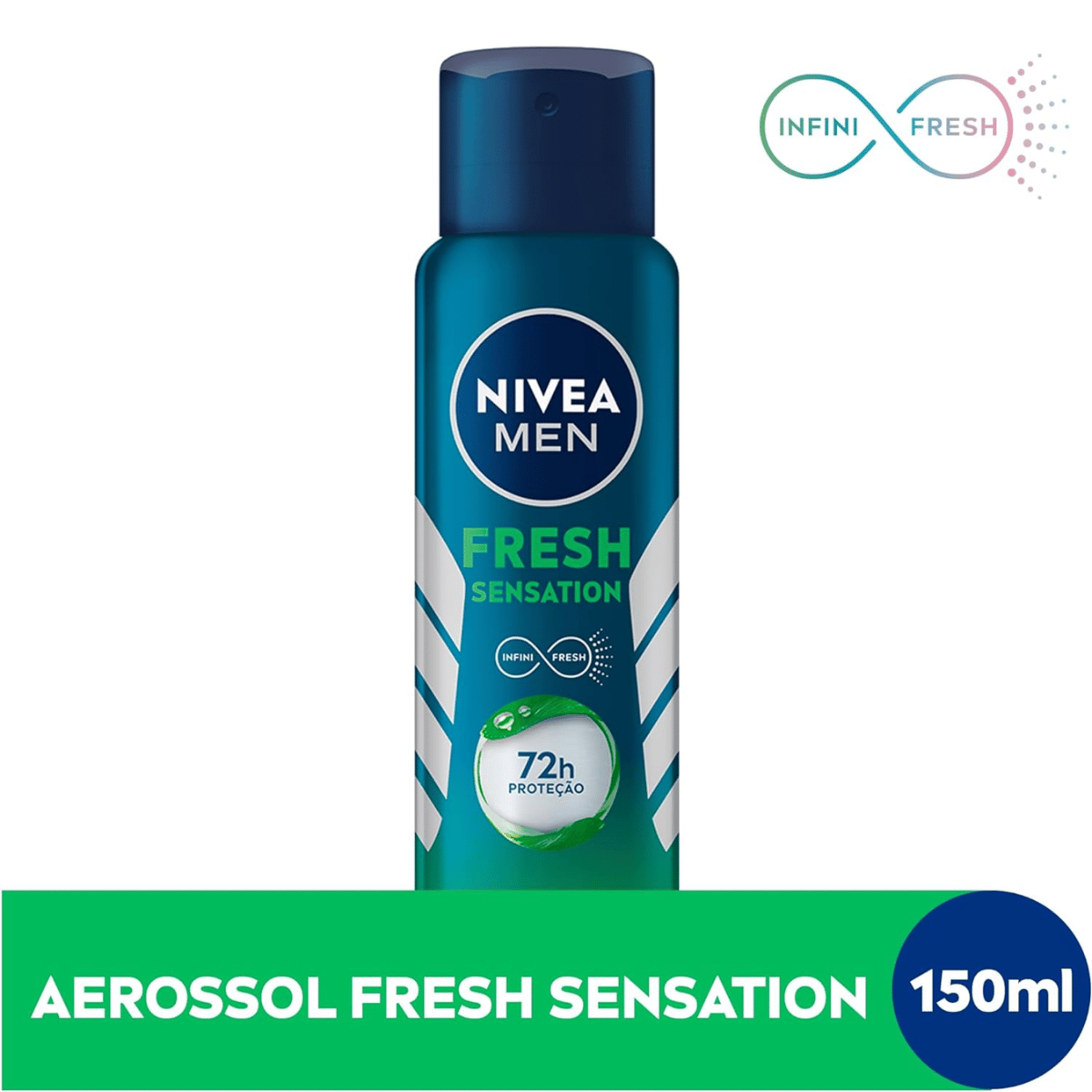 Desodorante Aerosol Nivea Men Fresh Sensation 72h 150ml - Shopmano