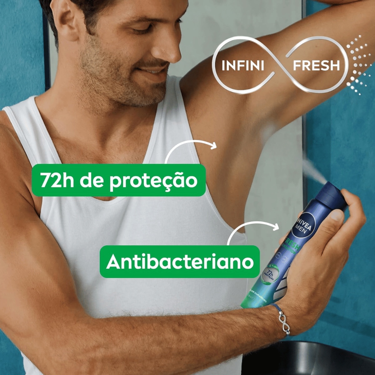 Desodorante Aerosol Nivea Men Fresh Sensation 72h 150ml - Shopmano