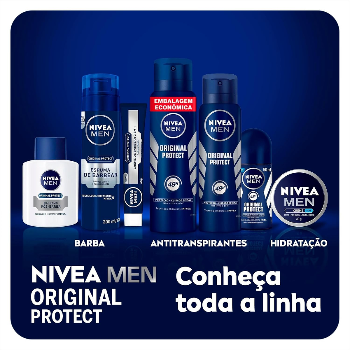Desodorante Aerosol Nivea Men Original Protect 48h 200ml - Shopmano