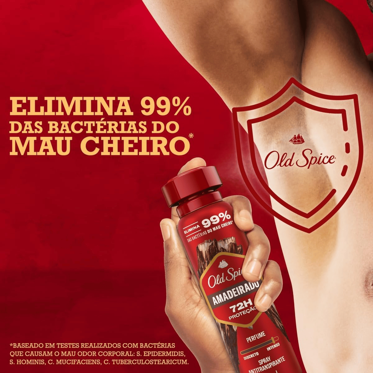 Desodorante Aerosol Old Spice Amadeirado Masculino 72h 150ml - Shopmano